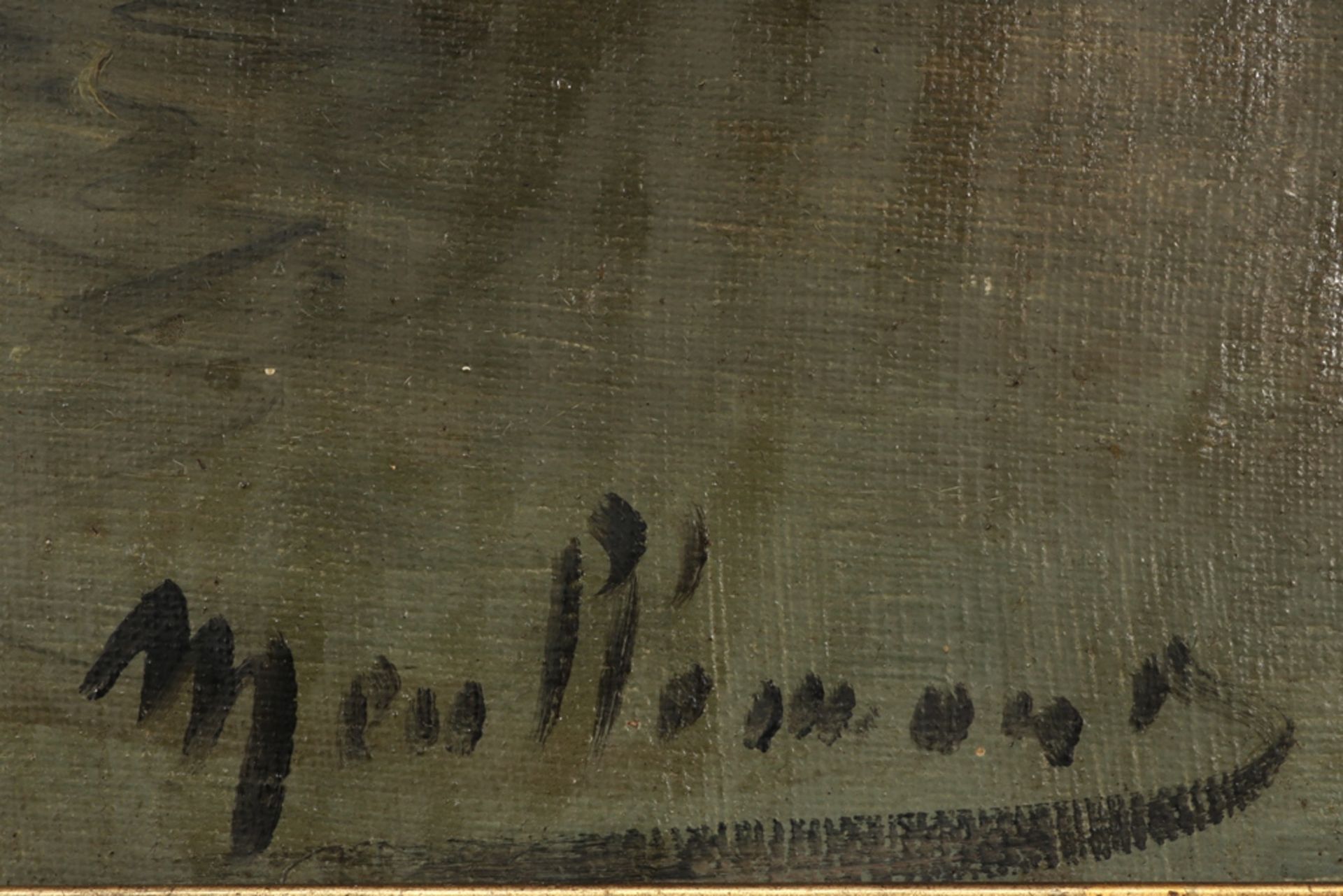 19th/20th Cent. Belgian illegibly signed oil on canvas || Onleesbaar getekend Belgisch - Bild 2 aus 4