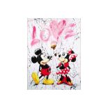 Pop-Art print on canvas "Love by Mickey and Minnie" || Pop-Art print op canvas : "Love by Mickey