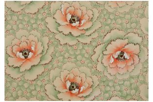 early 20th Cent. Russian School mixed media with a floral composition (design for wallpaper or