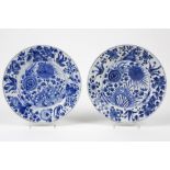 pair of 17th/18th Cent. Chinese Kang Hsi period plates in marked porcelain with a blue-white