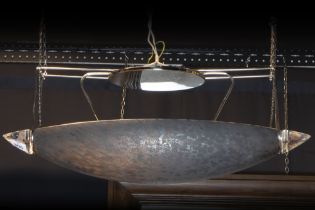 Barovier & Toso marked chandelier || BAROVIER & TOSO design luster in Murano-glaspasta, kleurloos