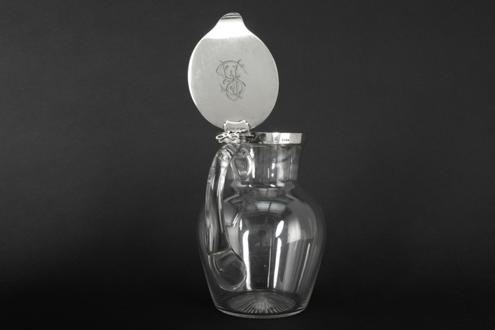 antique English Victorian lemonade jug in clear glass and Jonathan Wilson Hukin & John Thomas - Bild 3 aus 4