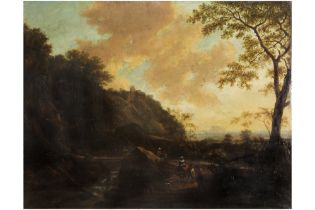 17th Cent. Flemish oil on canvas with an animated landscape - attributed to/from the cercle of Jan