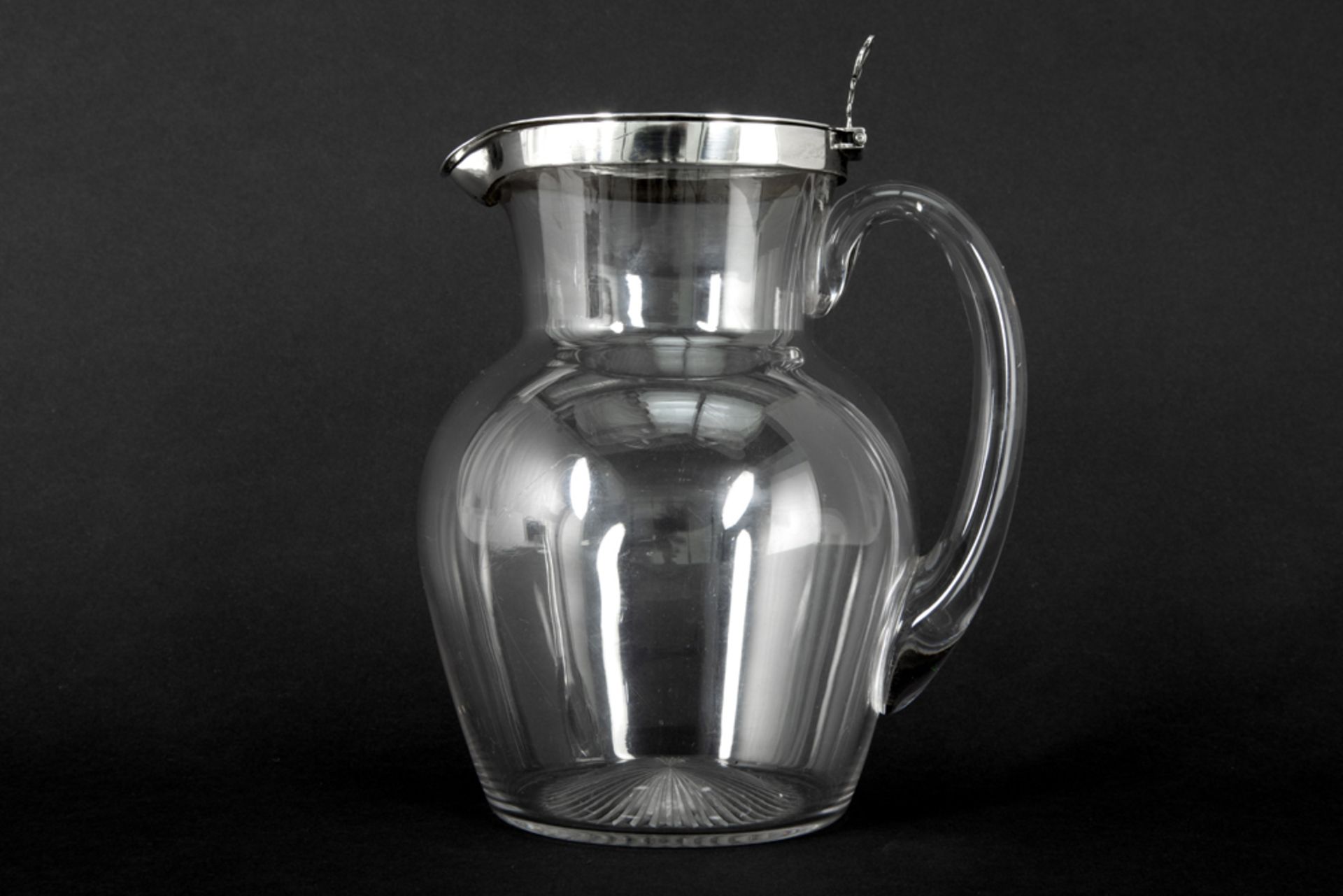antique English Victorian lemonade jug in clear glass and Jonathan Wilson Hukin & John Thomas
