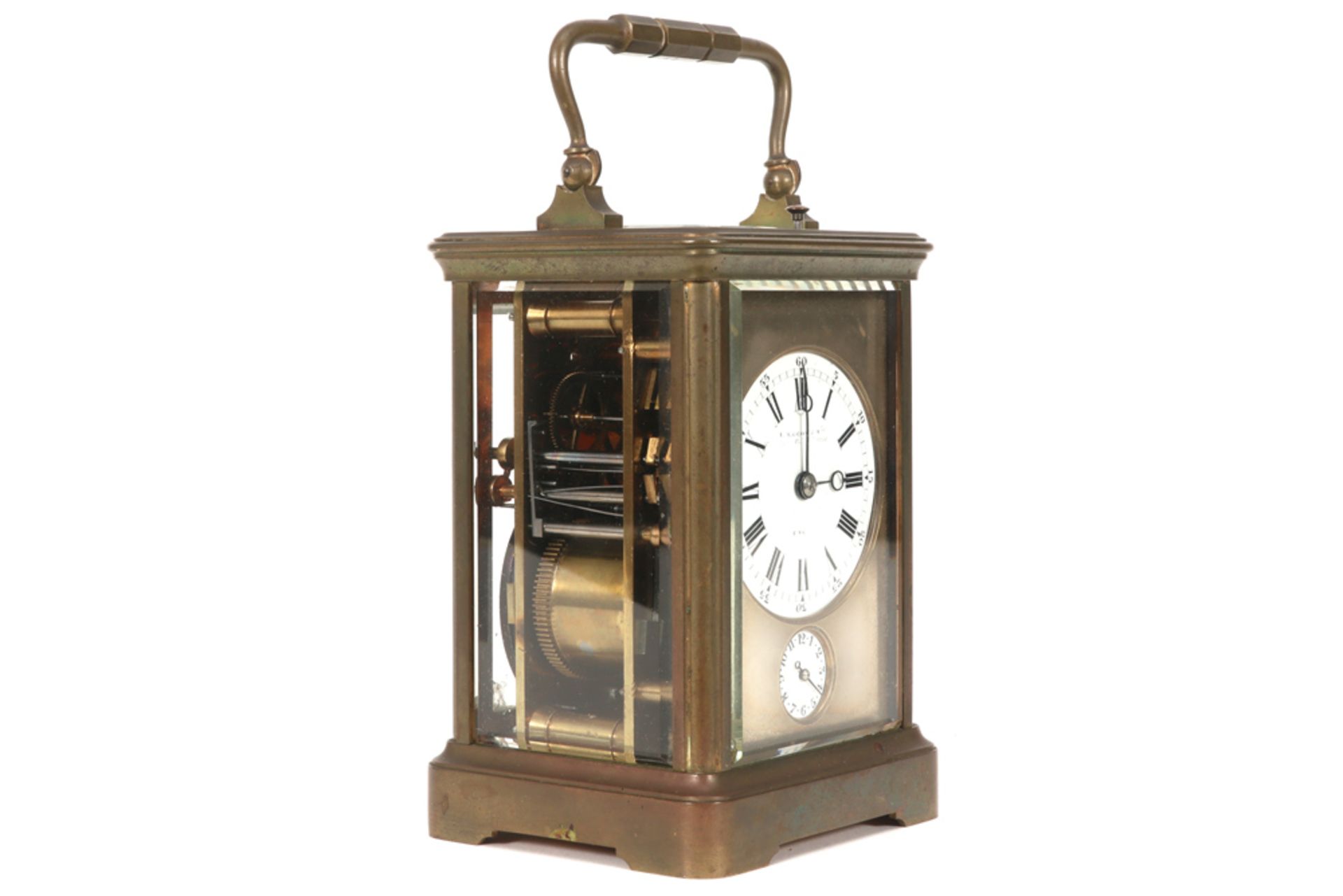 antique travel clock || Antieke reisklok - hoogte : 16 cm - Image 2 of 6