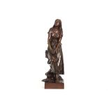 19th Cent. French "Joan of Arc" sculpture in bronze - signed Eugène Laurent || LAURENT EUGÈNE (
