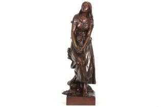 19th Cent. French "Joan of Arc" sculpture in bronze - signed Eugène Laurent || LAURENT EUGÈNE (