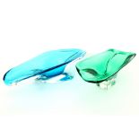 two fifties' Murano glass bowls || Lot van twee fifties' coupes in Murano-kristalglas met typische