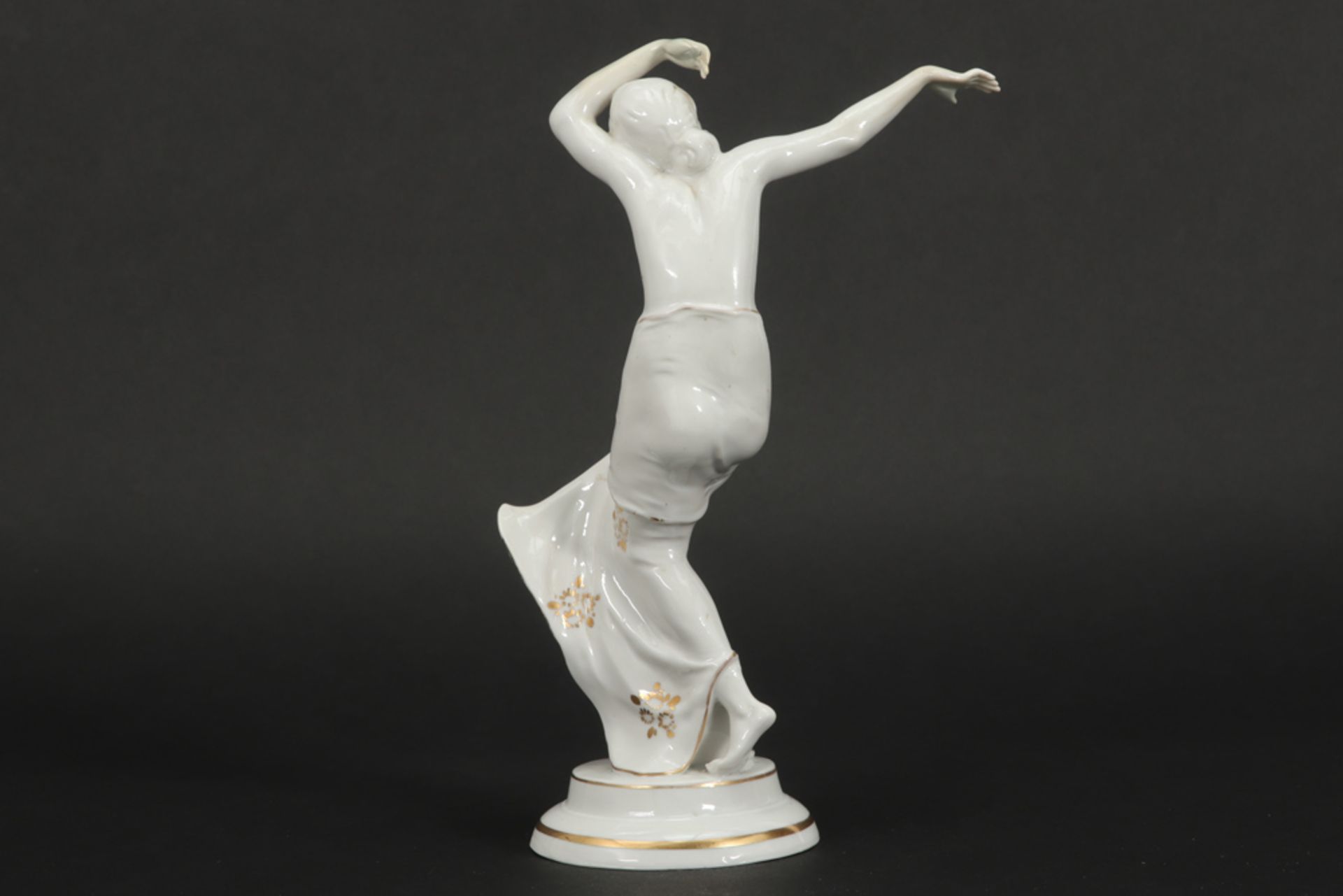 Katzhutte marked Art Deco figure in porcelain || KATZHUTTE Art Deco-bibelot in porselein : " - Image 3 of 6