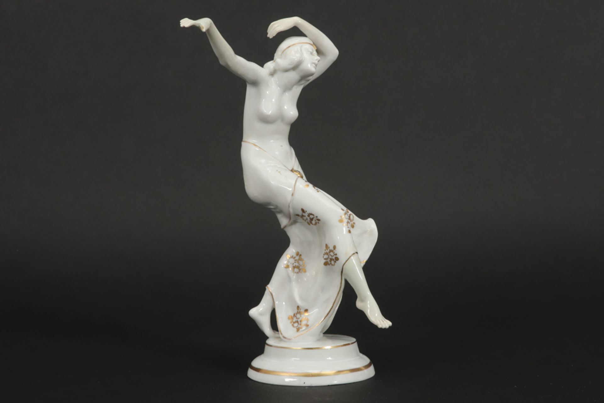 Katzhutte marked Art Deco figure in porcelain || KATZHUTTE Art Deco-bibelot in porselein : " - Image 4 of 6
