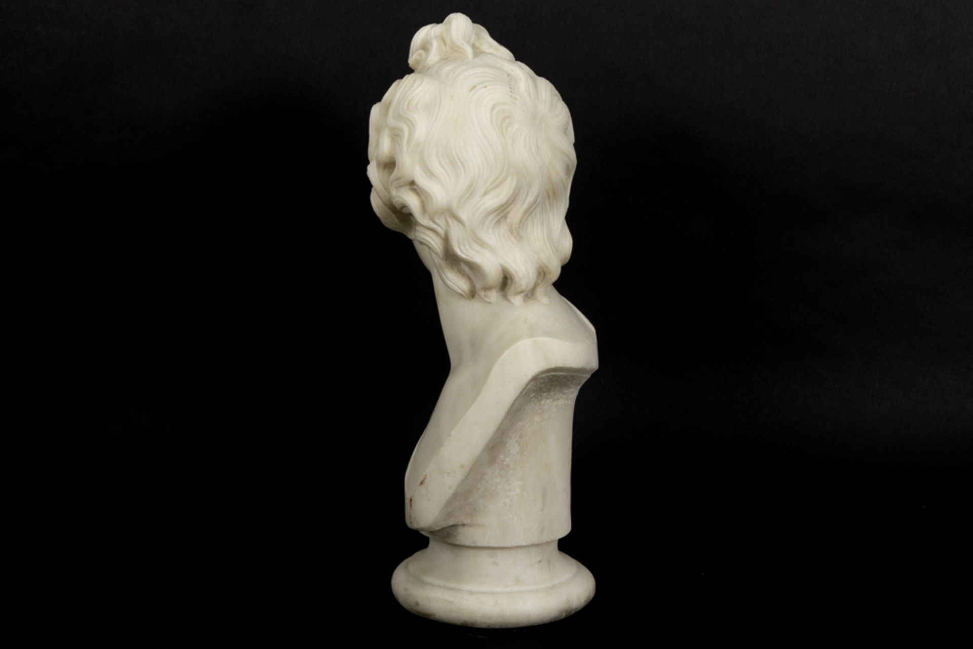 19th Cent. Ioannis Kossos signed "Bust of a Greek Adonis" sculpture in Carrara marble - signed in - Image 3 of 7