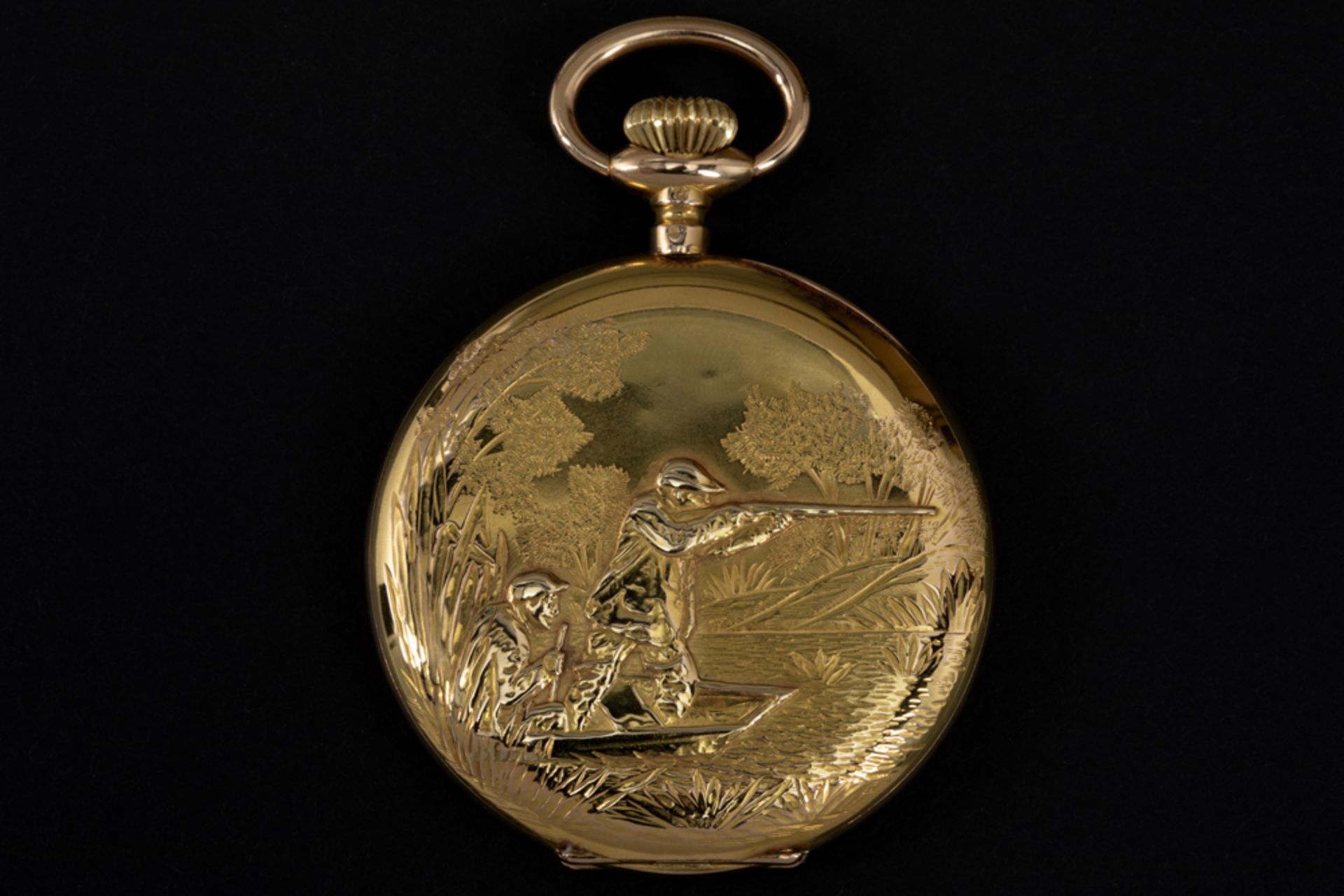 antique Chronomètre L'Aiglon marked pocket watch with its case in yellow gold (18 carat) and with - Bild 2 aus 3