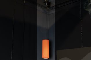 vintage design lamp in orange colored glass - attributed to Gino Vistosi || VISTOSI GINO (1925 -