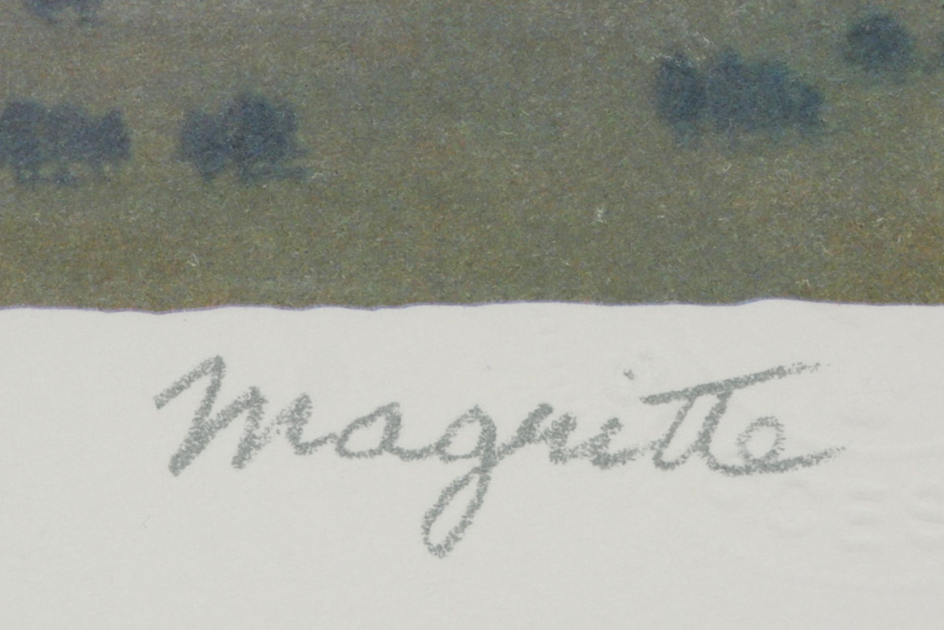 lithograph printed in colors after a work by Magritte - with name stamp and with on the back a - Image 2 of 3