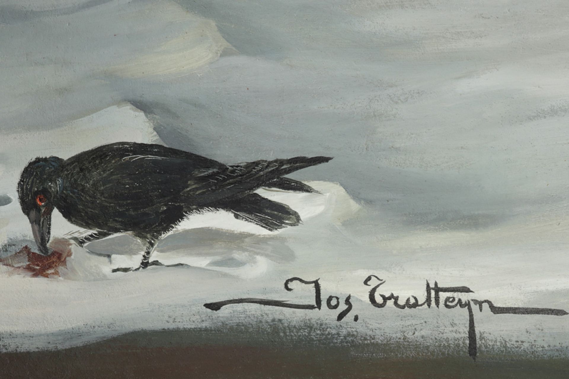 large 20th Cent. Belgian oil on panel - signed Jos Trotteyn sold with a catalogue of a Retrospective - Image 2 of 5