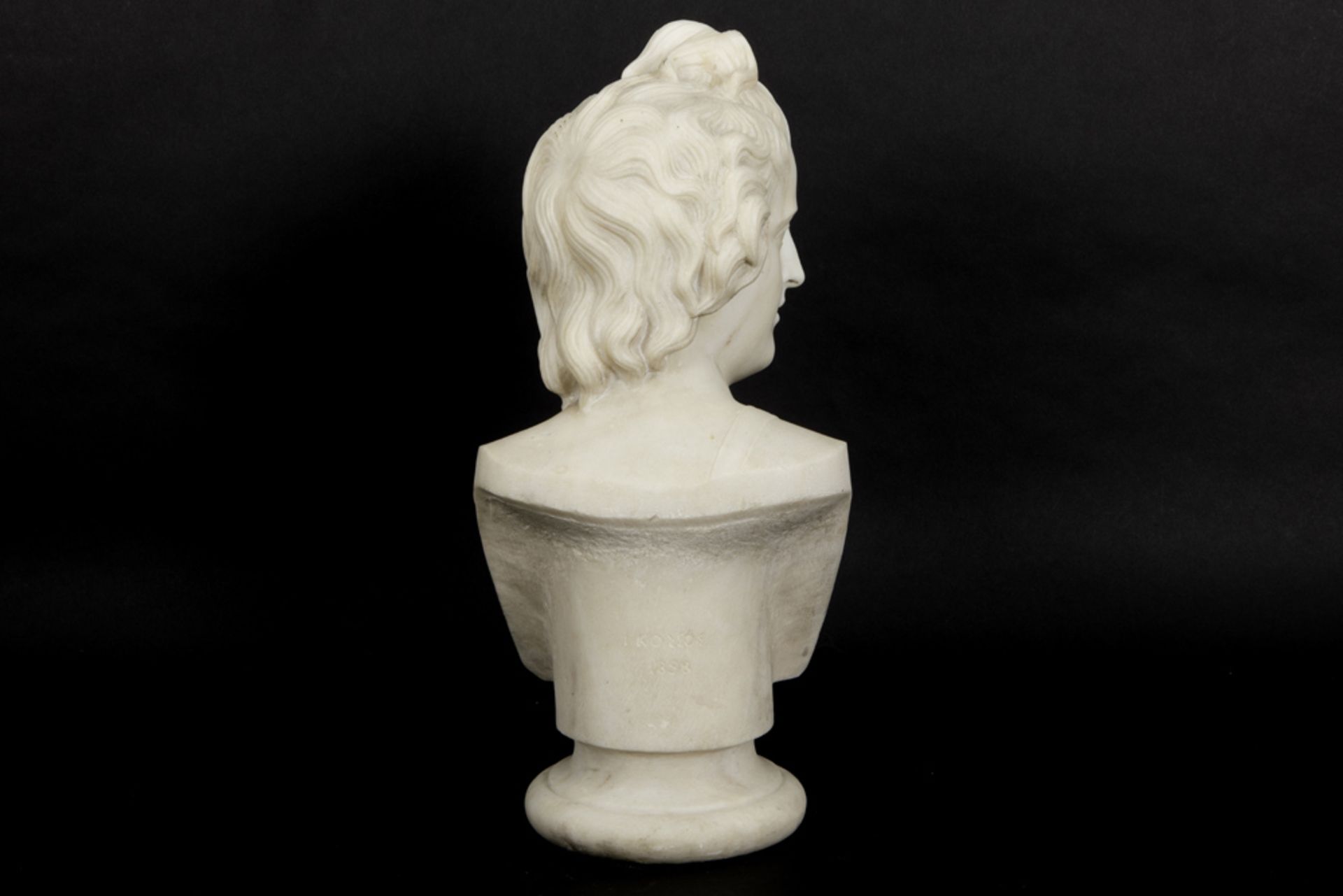 19th Cent. Ioannis Kossos signed "Bust of a Greek Adonis" sculpture in Carrara marble - signed in - Image 4 of 7