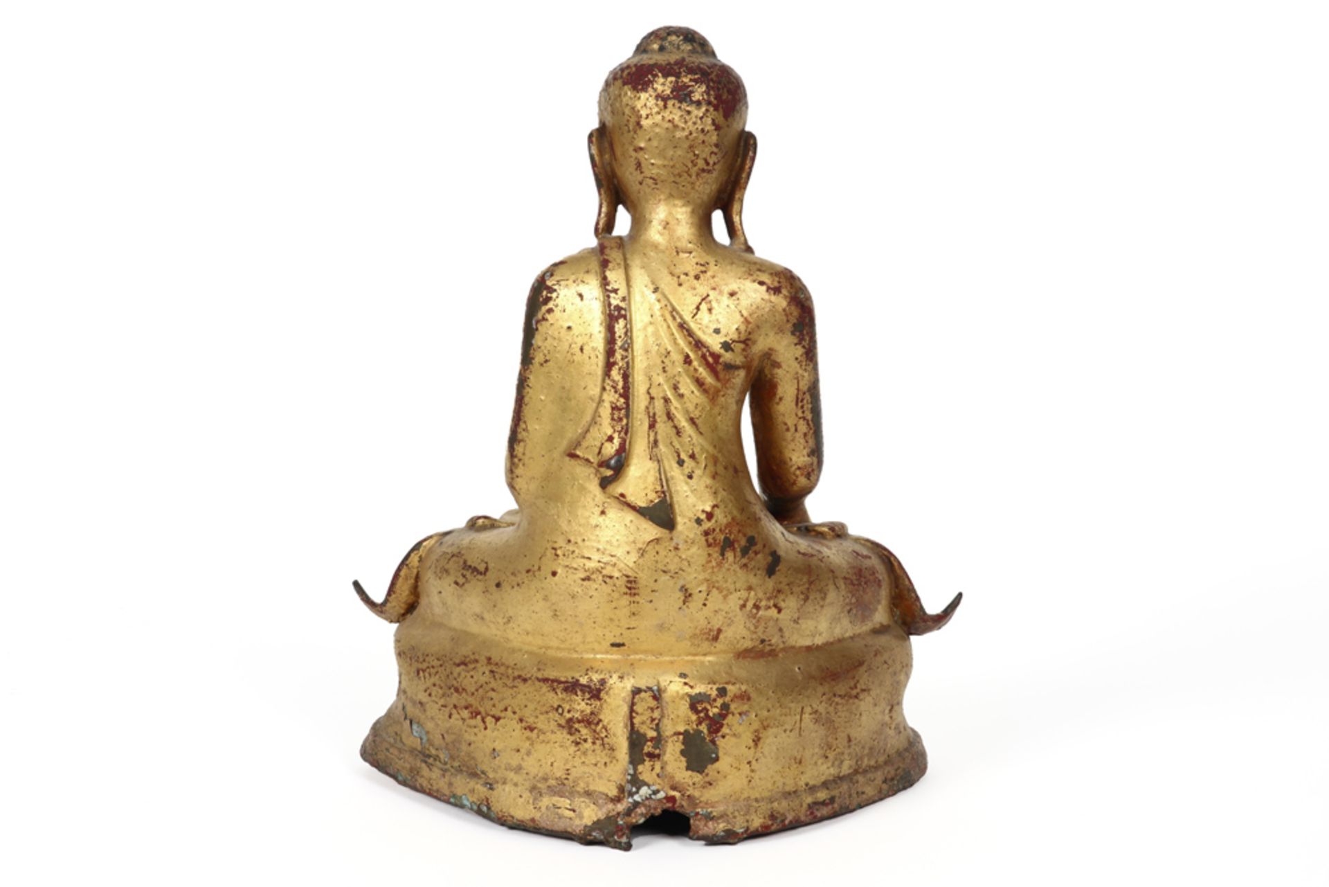antique Burmese "Buddha" sculpture in gilded bronze || Antieke Birmaanse sculptuur in gedoreerde - Image 4 of 5