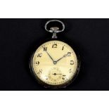 antique pocket watch with its case in silver (with niëllo) and yellow gold || Antiek zakhorloge