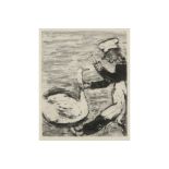 rare Marc Chagall etching (n°35 of 200) from the suite "Fables de Jean de la Fontaine" dd 1952 -