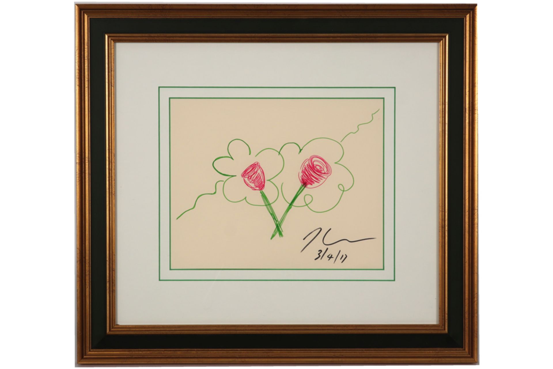 Jef Koons signed drawing in colors - dated 3/4/(20)17 || KOONS JEF (° 1955) tekening in kleuren : " - Bild 3 aus 3