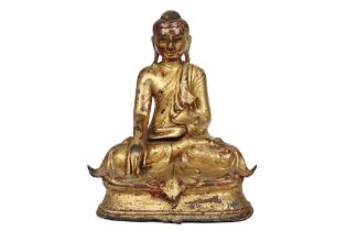 antique Burmese "Buddha" sculpture in gilded bronze || Antieke Birmaanse sculptuur in gedoreerde