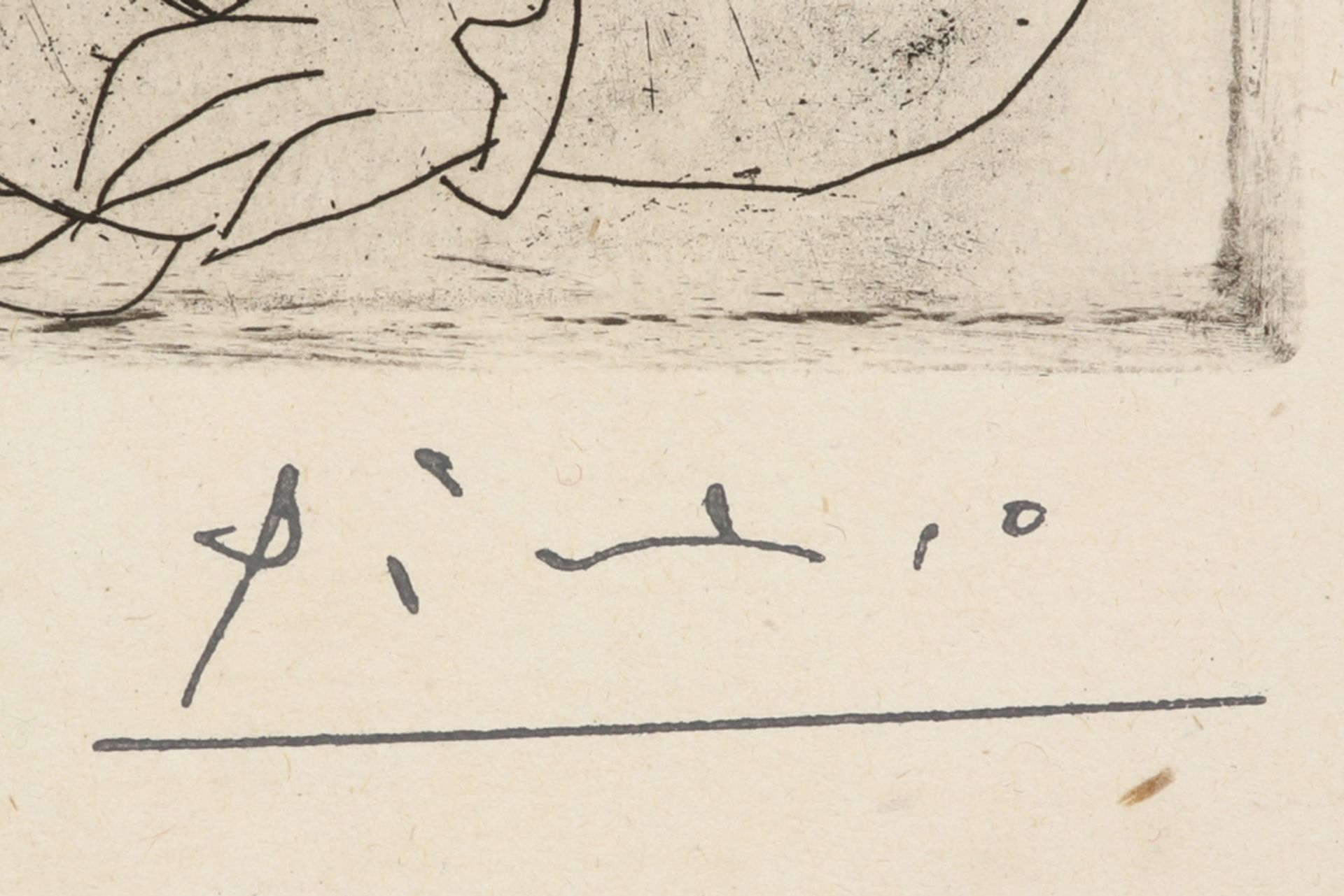 Pablo Picasso signed etching numbered 7/50 || PICASSO PABLO, DIEGO, JOSÉ (1881 - 1973) originele ets - Bild 2 aus 3