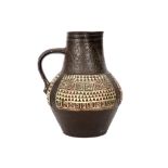late fifties' German ceramic vase with an African style decor || Late fifties' West-Duitse vaas in