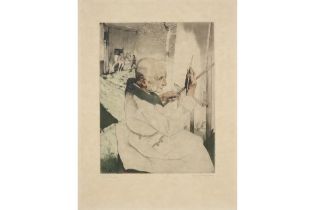 early 20th Cent. etching - signed Maurice Langaskens || LANGASKENS MAURICE (1884 - 1946) kleurets n°