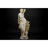 19th Cent. Italian sculpture in marble and alabaster - signed Trafely & Sardelli || TRAFELY &