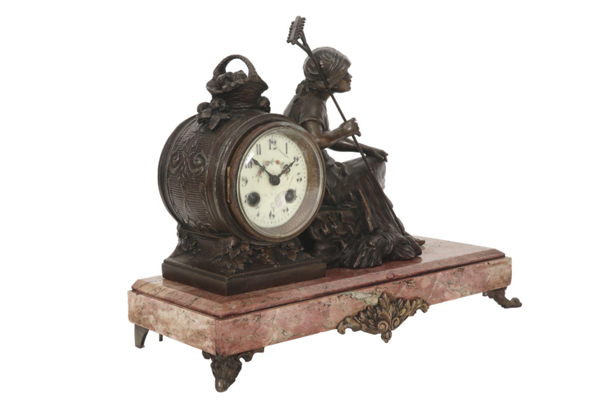 antique clock with its case in metal || Antieke klok met kast in zamac - Image 3 of 5