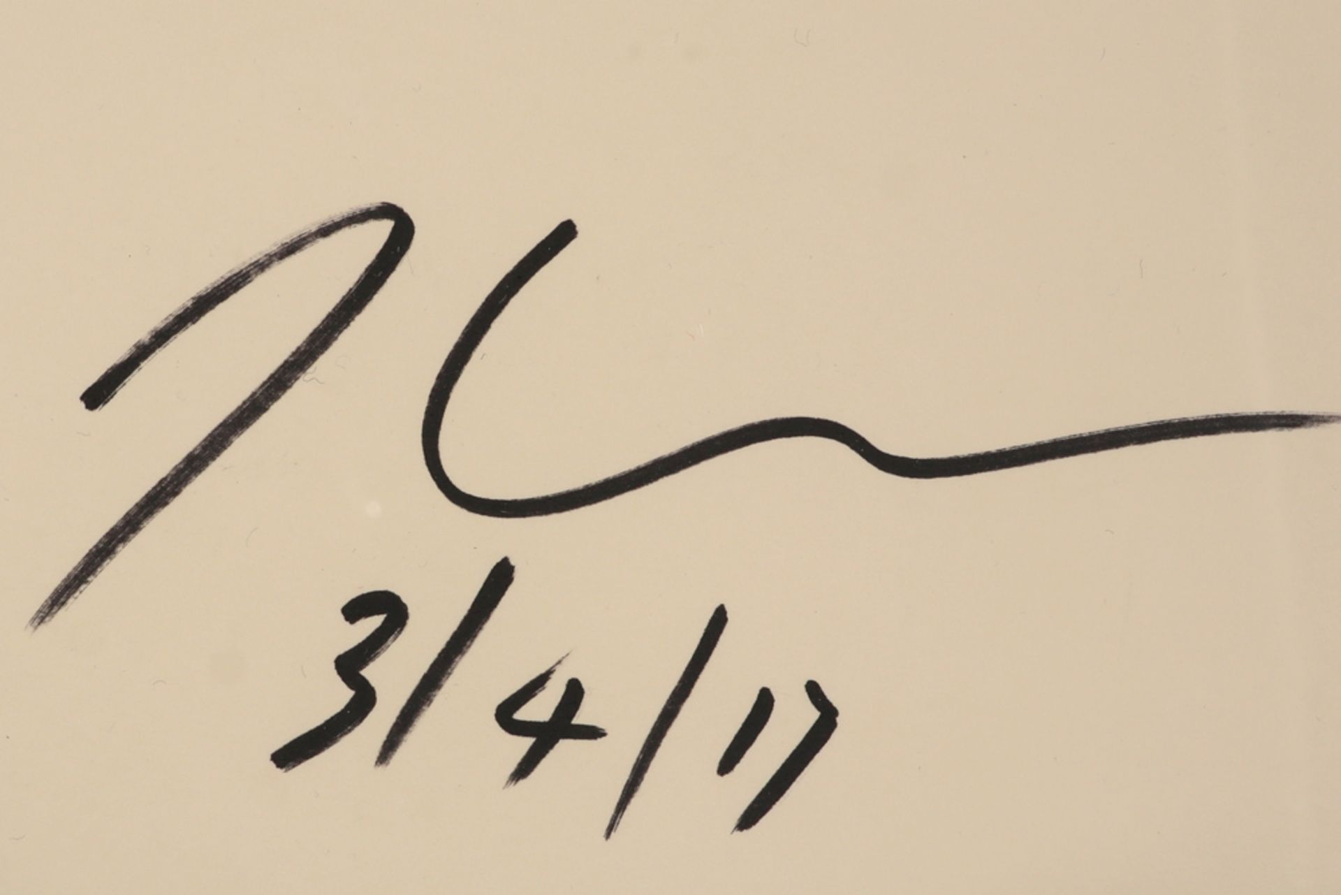 Jef Koons signed drawing in colors - dated 3/4/(20)17 || KOONS JEF (° 1955) tekening in kleuren : " - Bild 2 aus 3