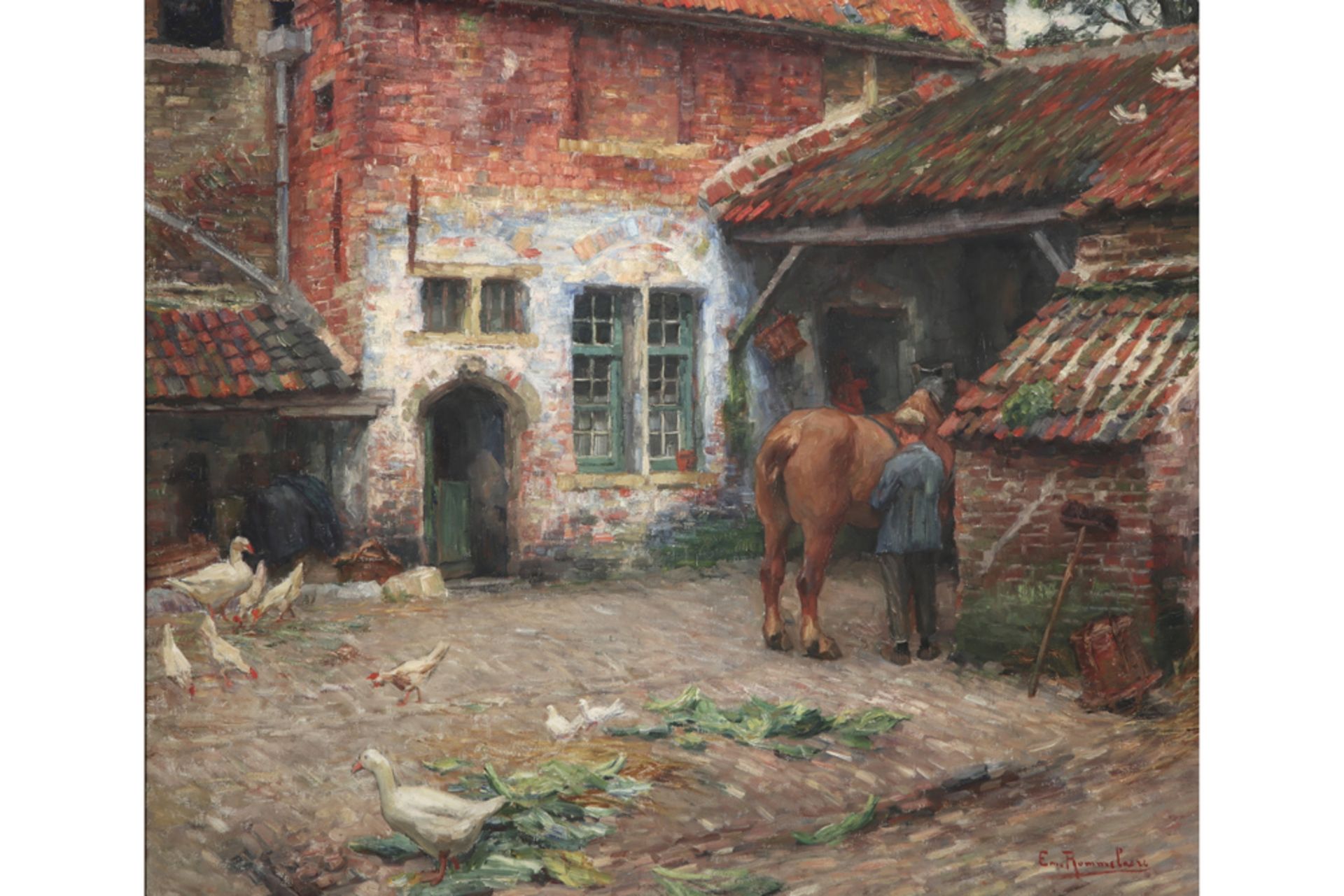 20th Cent. Belgian oil on canvas - signed Emile Rommelaere || ROMMELAERE EMILE (1873 - 1961)