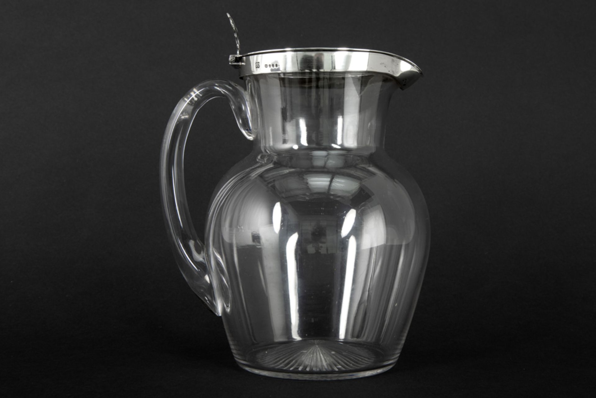 antique English Victorian lemonade jug in clear glass and Jonathan Wilson Hukin & John Thomas - Bild 2 aus 4