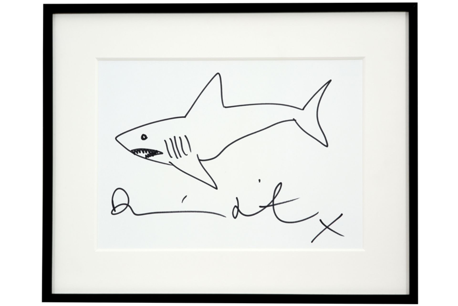 Damien Hirst signed felt-tip pen drawing made during an exhibition in 2008 - with a hologram as - Bild 2 aus 2