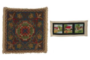 two small needleworks || Lot van twee borduurwerkjes