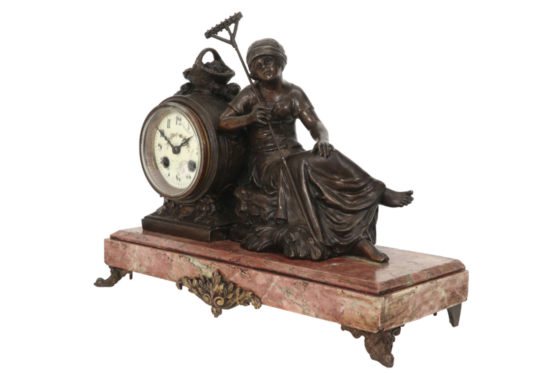 antique clock with its case in metal || Antieke klok met kast in zamac - Image 2 of 5