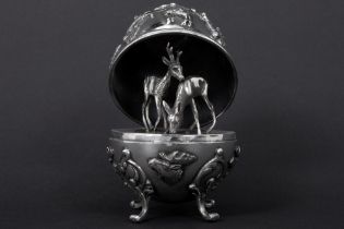 rare antique Polish silver Easter egg - marked "Warschau 84", dated 1879 and with assay mark of Osip