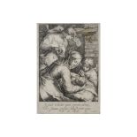 Jacob Matham plate signed etching, one of the smallest and finest A. Bloemaert etchings dd 1599 ||