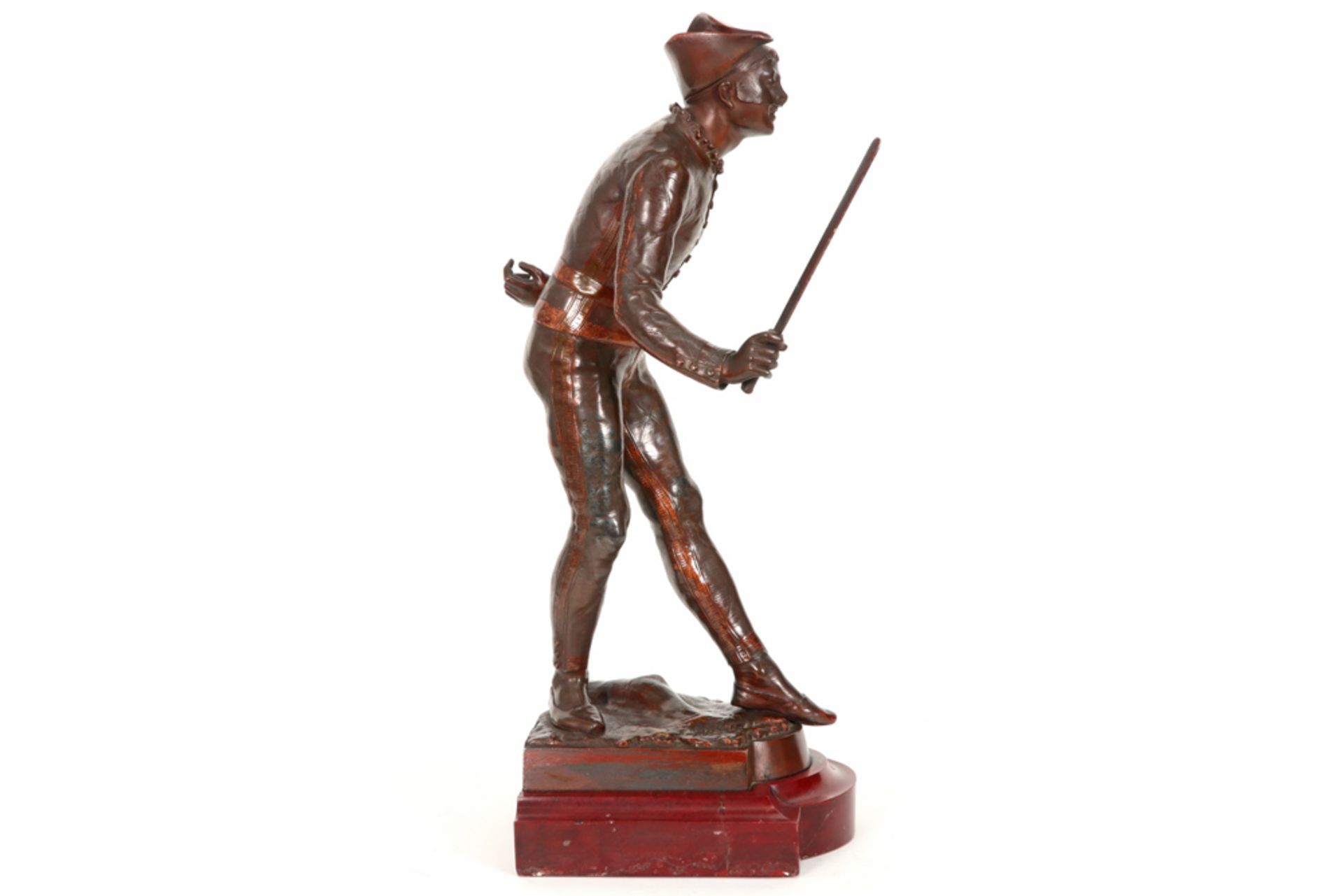 'antique' French sculpture in bronze - signed Eugène Marioton || MARIOTON EUGÈNE (1854 - 1933) ' - Image 3 of 6