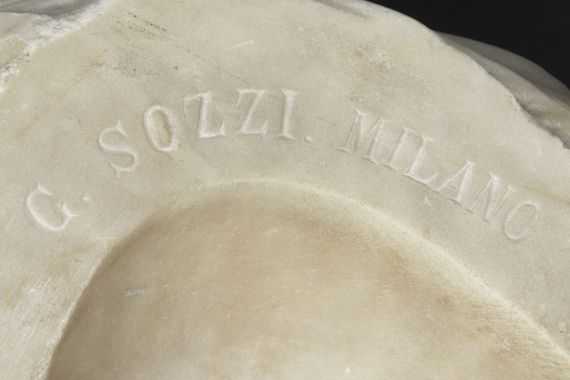 19th Cent. Italian Carrara marble sculpture - signed Giacomo Sozzi || SOZZI GIACOMO (19° EEUW) ( - Image 5 of 5