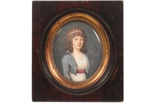 antique portrait miniature with the monogram of Constance Mayer || MAYER CONSTANCE (1775 - 1821)