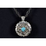 Georg Jensen marked horoscope pendant in marked silver with a turquoise for the month of