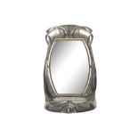 because of the big size rare WMF marked Art Nouveau table mirror with sober whiplash