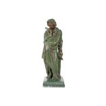 20th Cent., probably Italian sculpture in bronze with green patina - signed Ferdinando de Luca || DE