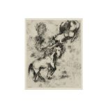 rare Marc Chagall etching (n°35 of 200) from the suite "Fables de Jean de la Fontaine" dd 1952 -