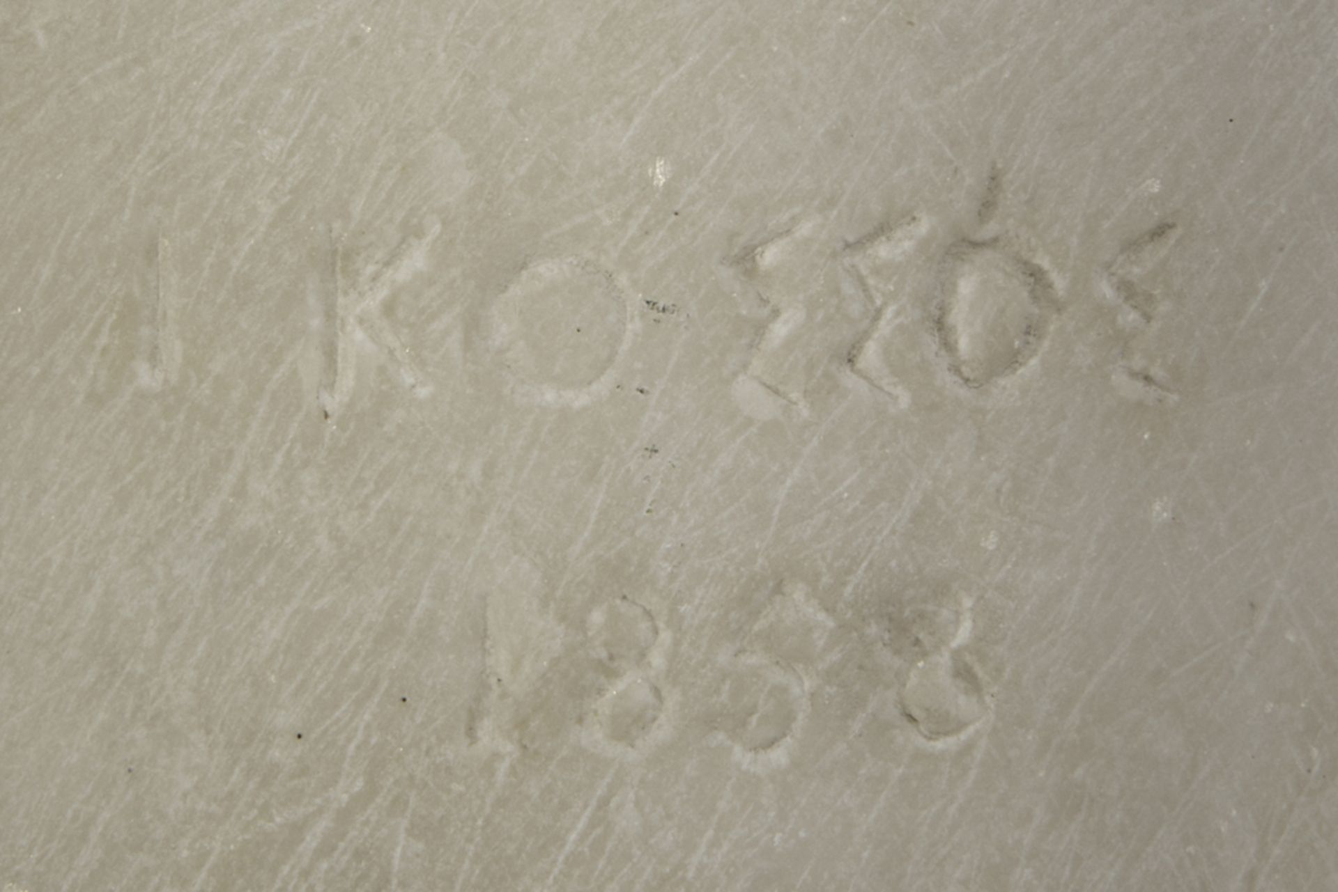 19th Cent. Ioannis Kossos signed "Bust of a Greek Adonis" sculpture in Carrara marble - signed in - Image 7 of 7