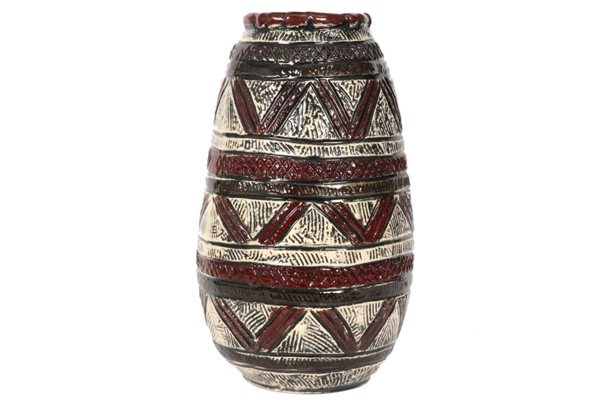 fifties' vase with a Josef Koch design from the "Congo" series in earthenware, marked "Bay - West - Image 2 of 5