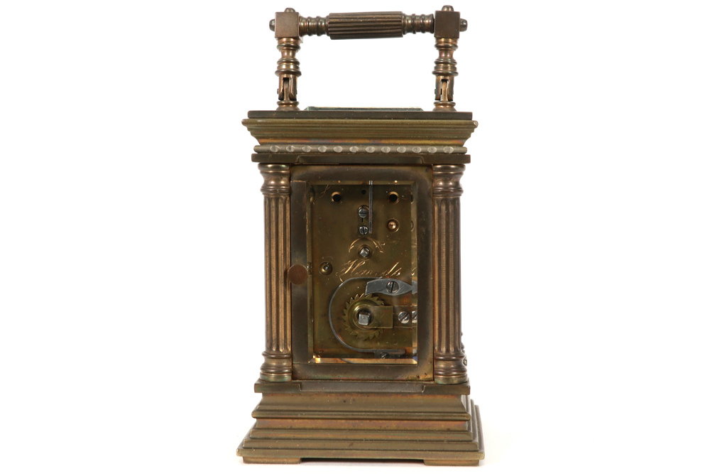 antique travel clock || Antieke reisklok - hoogte : 10,5 cm - Image 4 of 6