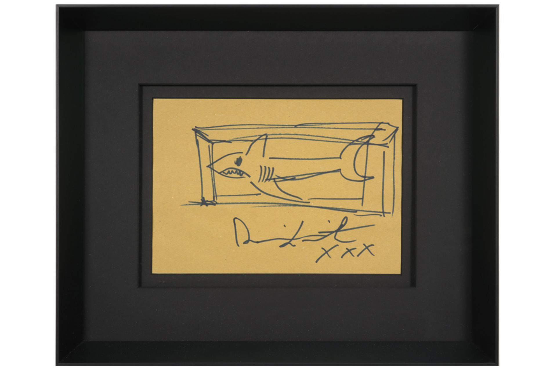 Damien Hirst signed "Shark" drawing || HIRST DAMIEN (° 1965) tekening : "Haai" - 20 x 29 getekend - Bild 2 aus 2