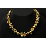 Monhof signed design necklace in yellow gold (18 carat) with grey and black pearls designed and made